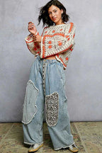 POL Crochet Top Ivory Orange Long Sleeve with Granny Square Weaving f0cfdcfc-0c0b-49dd-855b-fbe0c274b92c-Max-Origin Trendsi
