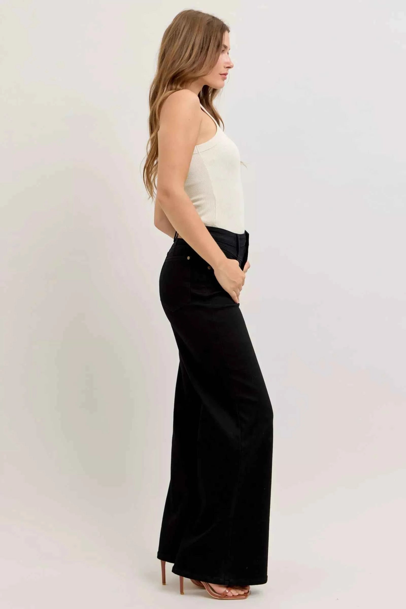 Judy Blue Wide Leg Jeans Black High-Waisted Denim Pants f0e147d9-1770-49ce-8a8b-e2730ecc0b27-Max-Origin Trendsi