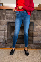 Judy Blue Skinny Jeans Dark Blue Washed Thermal Denim Pants Plus Sizes f10324823a8446f89ee0c85d20e2a3ef-Max-Origin Trendsi