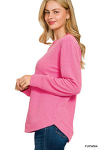 Zenana Women's Raised Rib Knit Top Fuchsia Round Neck Long Sleeve Plus Sizes f11fe7fc6283448ba7bdbe5db9fd4880-Max-Origin Trendsi