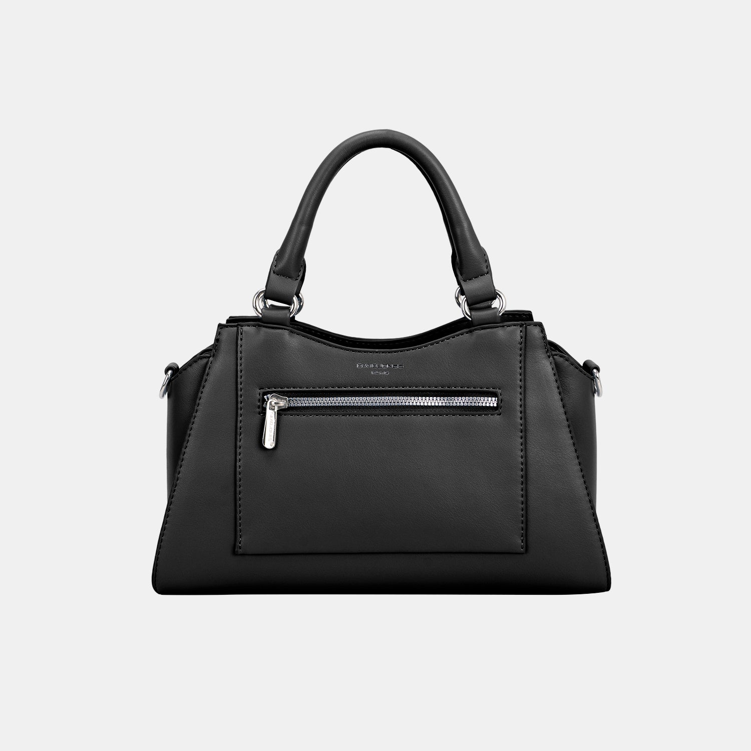 David Jones Leather Handbag Medium Tote Zip Outer Pocket Women Purse Black One Size f13df6ab-ae8d-4da2-bbd2-15198ec4bdf7-Max Trendsi