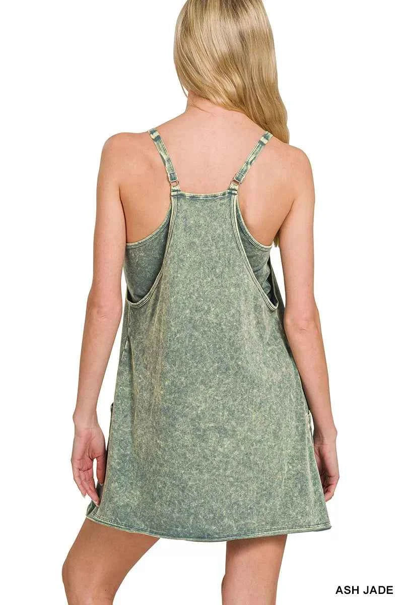 Zenana Mini Cami Dress Ash Jade Acid Washed With Built-in Romper Liner f16db7c81f434b03836cec43e0e3538a-Max-Origin Trendsi
