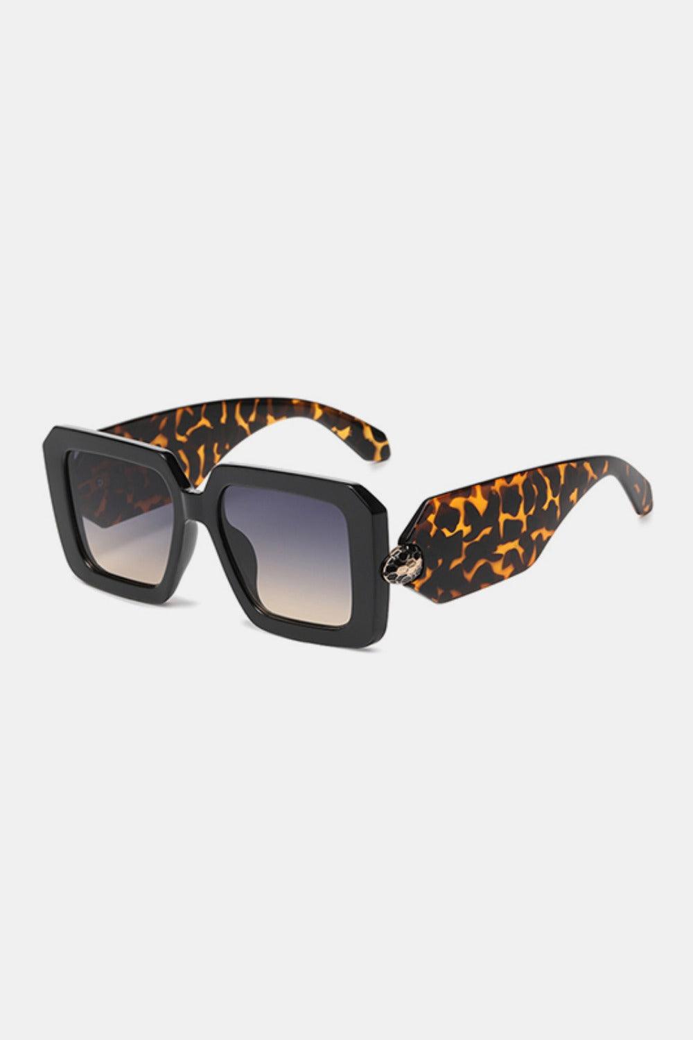 Leopard Sunglasses Polycarbonate Frame Square Eyewear