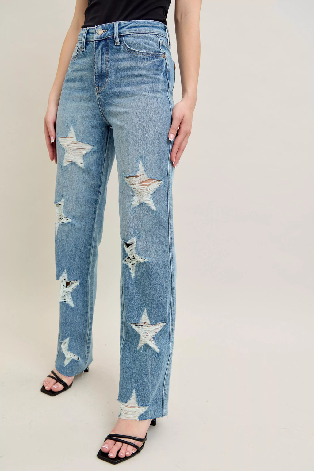 Judy Blue Rigid Magic Star Destroy 90's Straight High Waist Women's Denims f1b80ccce19344599de6bc8ad7f937dc-Max-Origin Trendsi