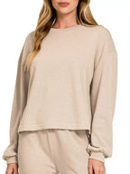Zenana Womens Outfit Set Beige French Rib Pullover Long Sleeve and Pants f1cbe75a-33ca-47a8-bed3-af21e2aa50c5-Max-Origin Trendsi