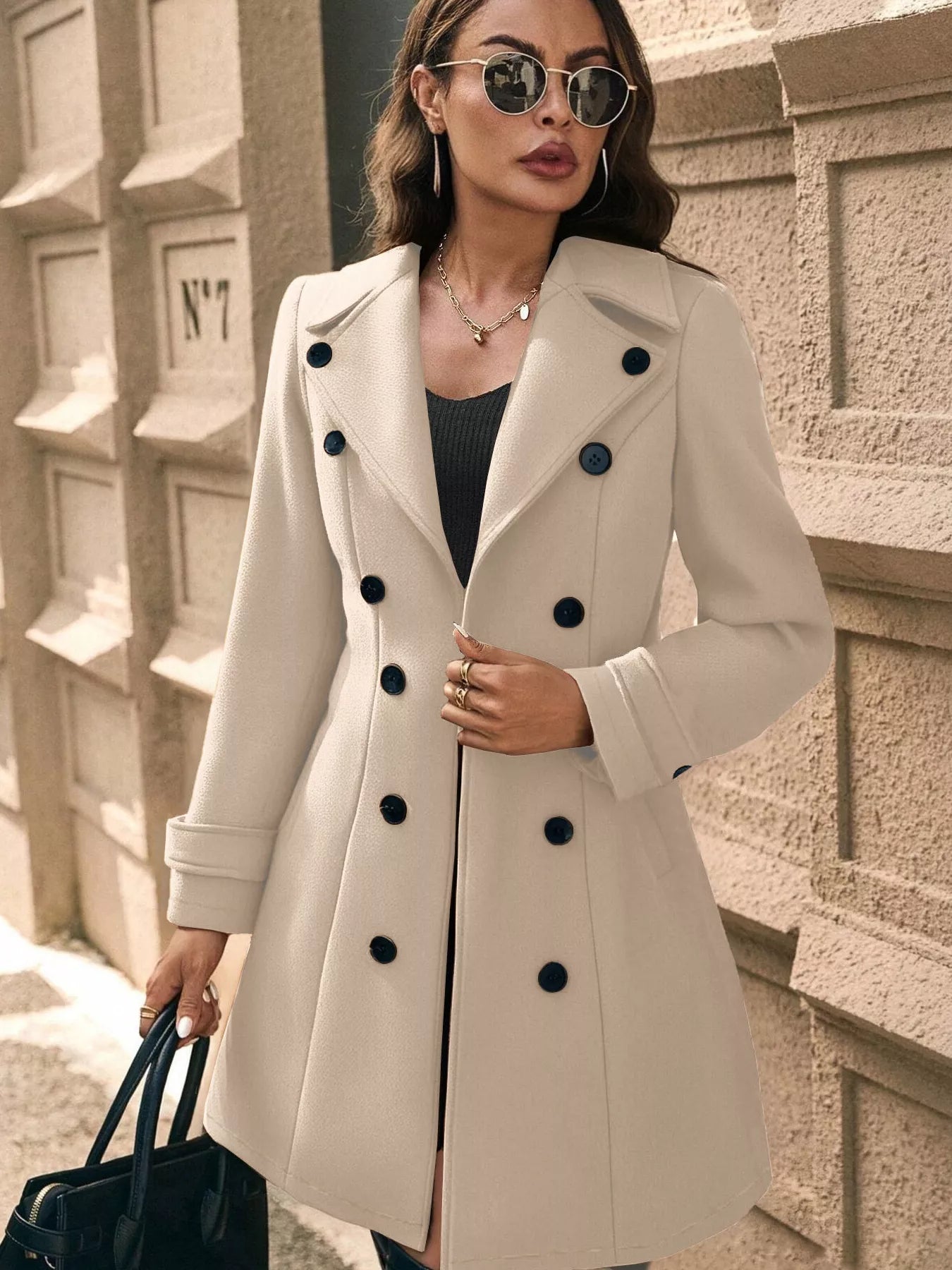 Womens Coat Double-Breasted Wool Blend Overcoat f211be67-6131-4eb3-849b-4238418fc3c7-Max-Origin Trendsi