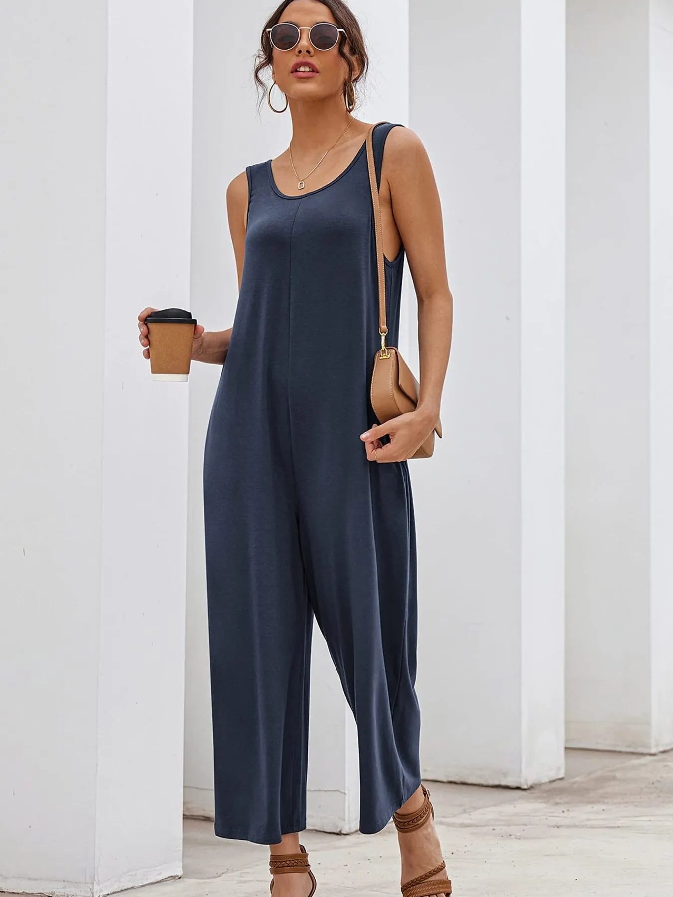 Women's Jumpsuit Sleeveless Wide Leg Casual Loose Overall One-piece f252422e8d1549b790b824850219ed11-Max-Origin Trendsi