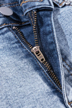 Denim Shorts Rhinestone Light Wash Raw Hem High Waist f2541100-c50b-4d81-93ee-64e16eb1ed90-Max-Origin Trendsi