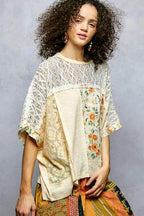 POL Women Blouse Creem Floral Patchwork Lace Accent Top f28260ff-1c03-4642-bef2-f096675a15f6-Max-Origin Trendsi
