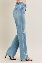 Judy Blue Rigid Magic Star Destroy 90's Straight High Waist Women's Denims f2cf23f635a748d7b1d0492c1778d0b5-Max-Origin Trendsi