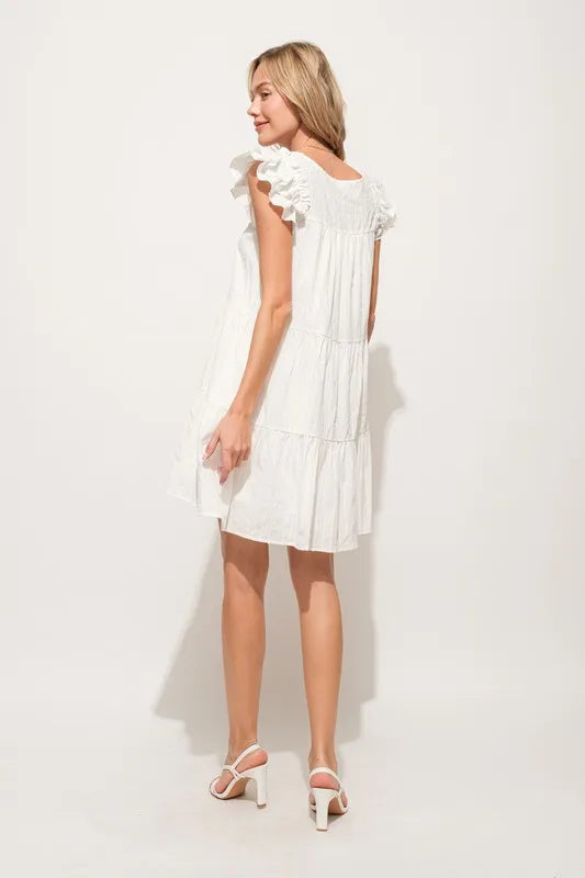 And The Why Tiered Dress Off White Origami Pleating Ruffled Short Sleeve f33bbafb81ca4d3fa2c043a9664cb26a-Max-Origin Trendsi