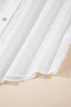 White Shirt Embroidered Eyelet Collared Neck Long Sleeve Blouse 100% cotton f33c5f0f-0290-441b-b6df-44f89c866173-Max Trendsi