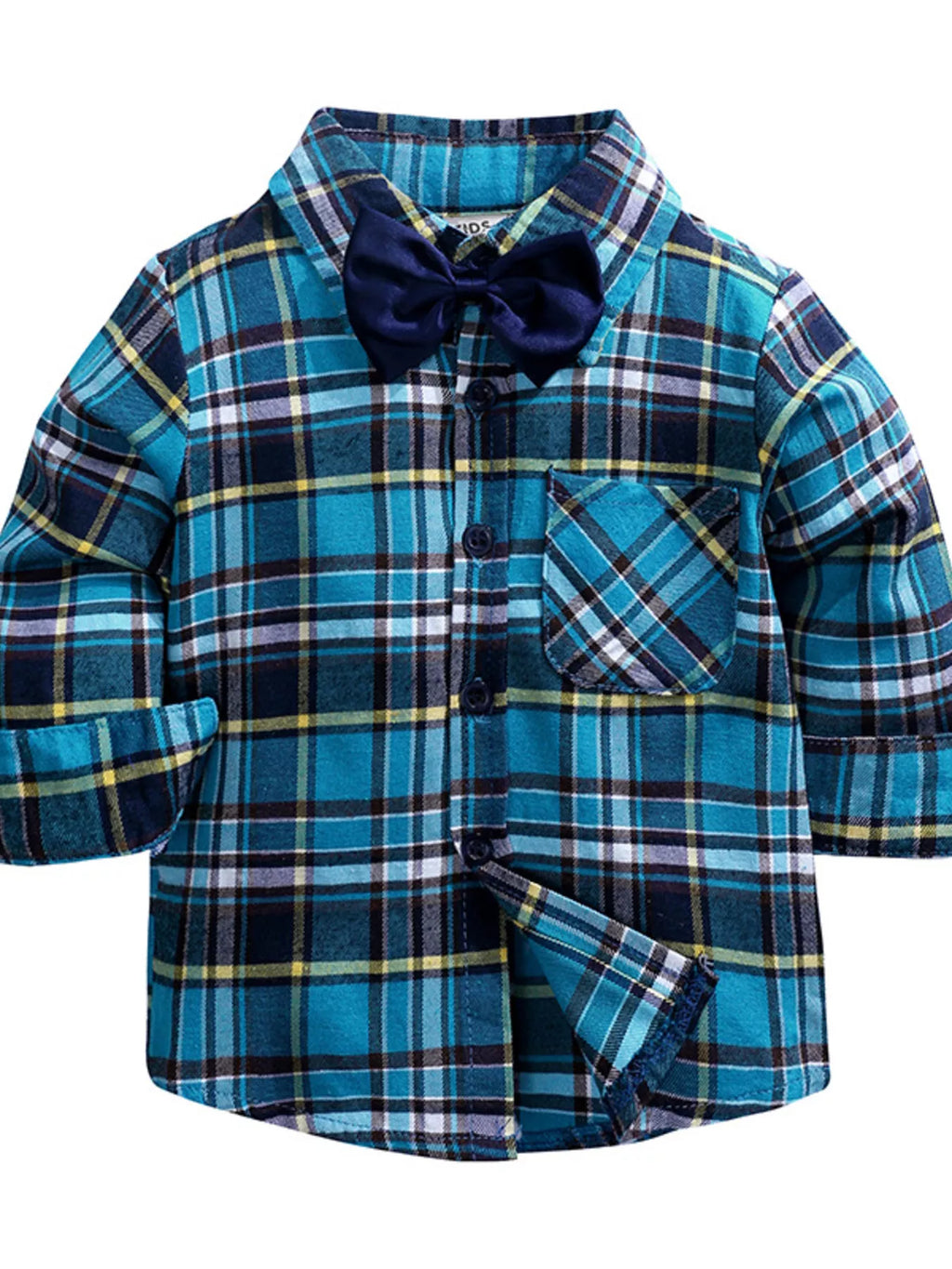 Children's Boy's Set Plaid Shirt & Distressed Jeans with Suspenders f3714ce685f54f65a2cf05a2b801867c-Max-Origin Trendsi