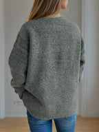 Cherry Sweater Round Neck Long Sleeve Casual Basic Knitwear f39e52f8-2092-4c96-8a5e-de4bebbf36fb-Max Trendsi