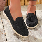 Round Toe Slip-On Shoes with Decorative Tassels