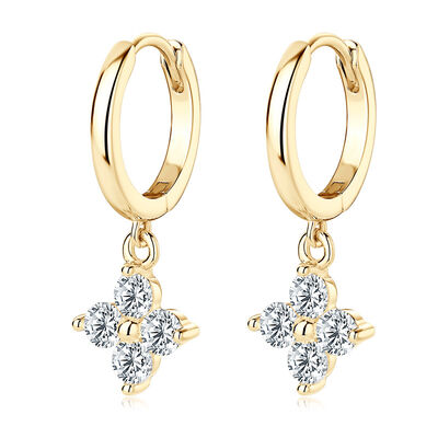 Hoop Cross Drop Earrings Moissanite Stone 925 Sterling Silver 18K gold-plated Gold One Size f3bc6a30-86e3-4c6f-a38e-e2621d332c24-Min Trendsi