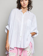 POL Button-Down Shirt with Half Dolman Sleeves