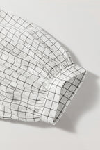 Mini Dress Frill Plaid Oversized Notched Balloon Long Sleeve Cotton Blend f3e087de-a207-45c4-b72b-2740f43d8e62-Max Trendsi