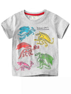 Children's Dinosaur Crew Neck Short Sleeve T-Shirt Light Gray f403fb97-2558-43ff-a11b-994ffeea4752-Max-Origin Trendsi
