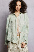 POL Women Shirt Mint Embroidery Long Sleeve Single Breasted Top MINT One Size f4081ec3-1f48-4fd4-850d-5240bd5ababf-Max-Origin Trendsi