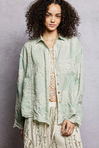 POL Women Shirt Mint Embroidery Long Sleeve Single Breasted Top MINT One Size f4081ec3-1f48-4fd4-850d-5240bd5ababf-Max-Origin Trendsi