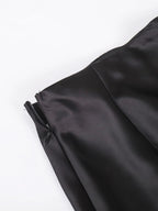 Satin Maxi Skirt High-Waisted Back Zip Black White Solid Basic Style f455aae8eda94bb8ae857f63884cab3c-Max-Origin Trendsi