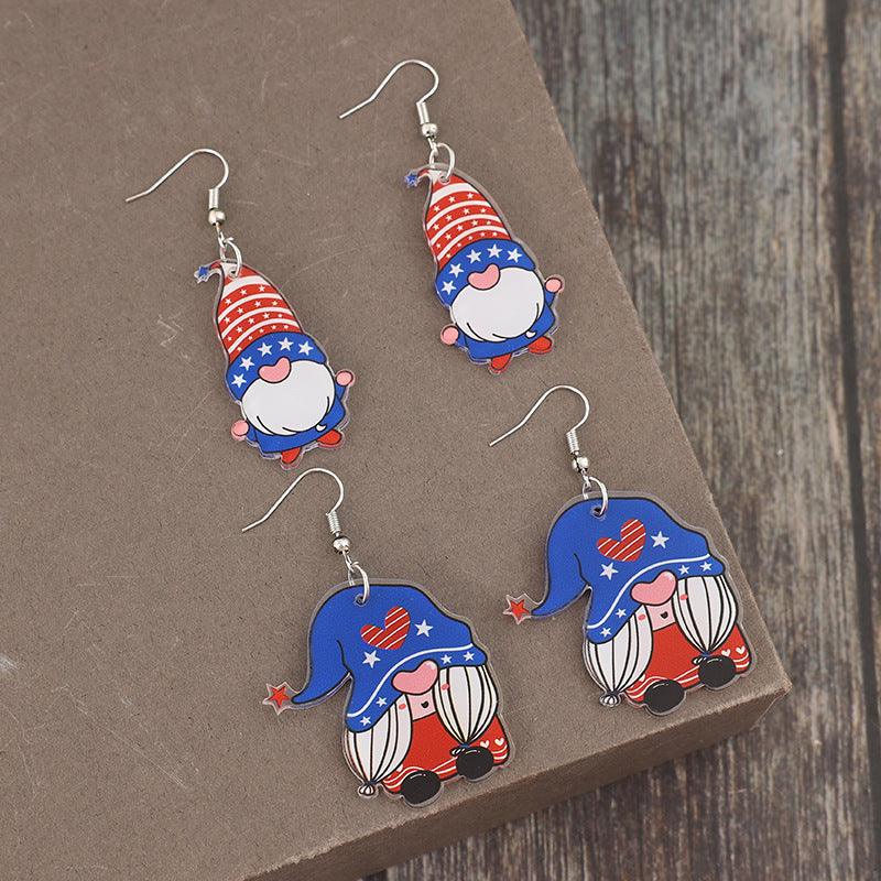 USA Earrings 2 Pair Acrylic Gnome Drop Fashion Earrings f45b27cc-f7a7-46ff-a3a5-b322d81543e4-Max Trendsi