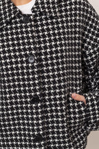 HYFVE Tweed Plaid Jacket Button Up Collared Neck Long Sleeve Pocketed f46311ac-8896-4293-9c06-9e5a966a57a0-Max Trendsi