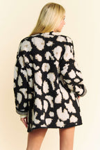 Davi & Dani Cardigan Leopard Glitter Open Front Long Sleeve Pocketed f4ab7080-f98c-4136-bed6-bfa09805ffce-Max Trendsi