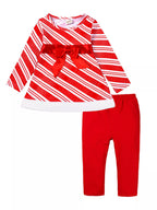 Girl's Outfit Set Striped Christmas Re Children's Top and Pants 2 cs Red f4de015d215a4471b5e8e34d14d7ce05-Max-Origin Trendsi