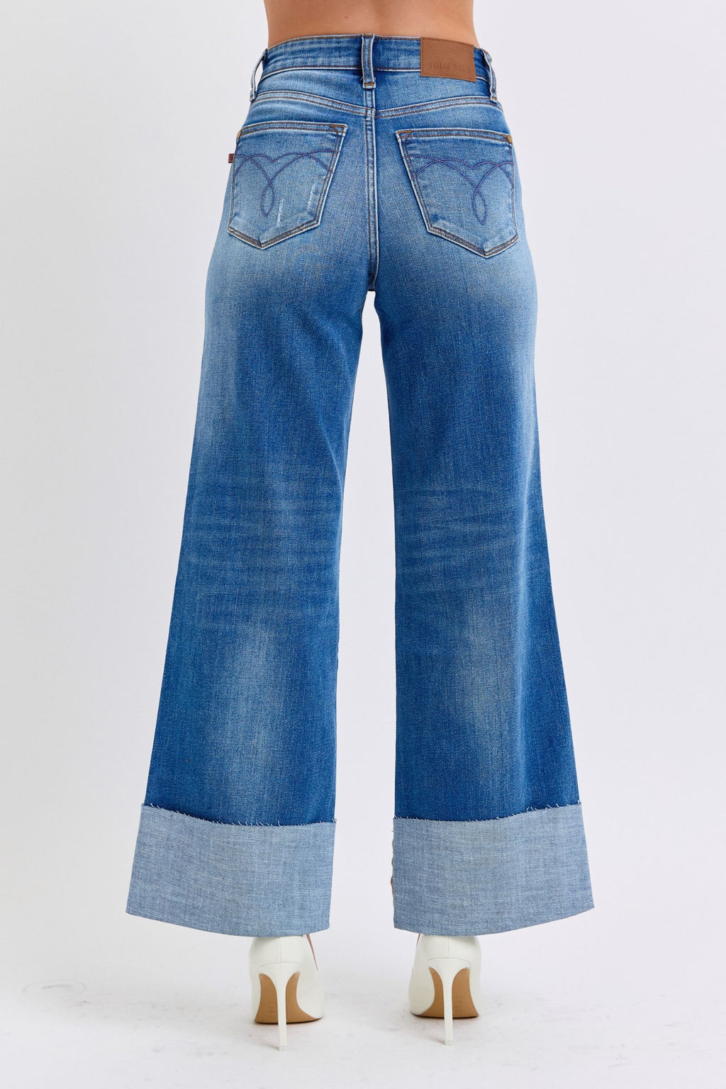 Judy Blue USA Women Jeans Distressed High Waist Wide Leg Denim Pants f519d34a-354f-40c9-8886-0ea4c001a06f-Max Trendsi