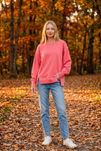 Zenana Women's Ruby Pigment-Dyed Exposed-Seam Fleece Sweatshirt