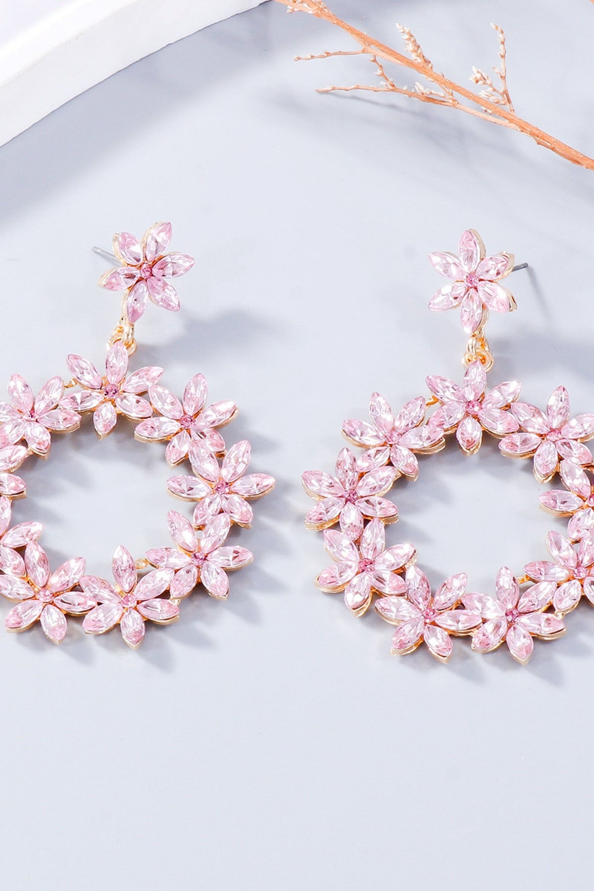 Dangle Earrings Rhinestone Flower Round Women Fashion Jewelry f5270778-ef5d-48d8-8eee-034defe3ef12-Max Trendsi