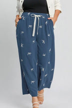 Umgee Linen Blend Pants Bow Embroidered Plus Sizes Blue Drawstring Wide Leg f5501a63-82cd-4fef-bb72-242205560dc7-Min Trendsi