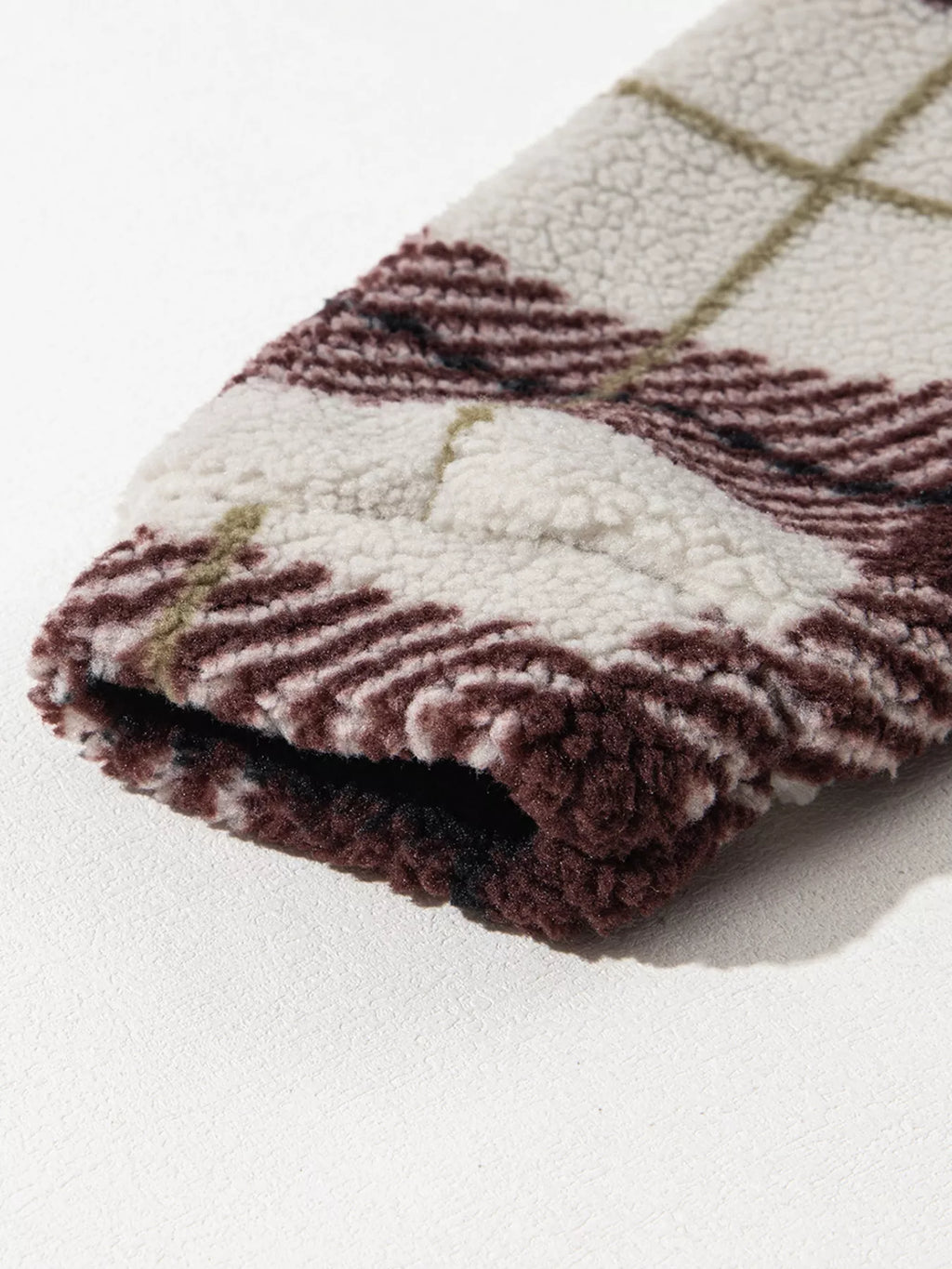 Women's Plaid Thick Fleece Jacket Buttoned Stand Collar Outwear f564c9eeb9d247128fa67bc7b278d902-Max-Origin Trendsi