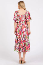 Mittoshop Midi Dress Fuchsia Pink Flower Print Puff Sleeve Ruffle Smocked f5652e1a003a4be199240ba5c7239db4-Max-Origin Trendsi