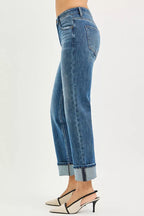 RISEN Womens Straight Jeans 4 Way Stretch Slouchy with Cuffed Hem Plus Sizes f56f392926944d68829ca9d6a5cf4fa6-Max-Origin Trendsi