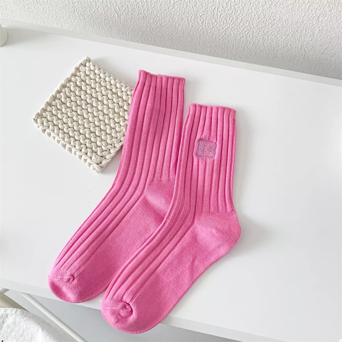 Women's Crew Socks Breathable Ribbed Knit f589864e-8164-48cf-964a-976c6248e574-Max-Origin Trendsi