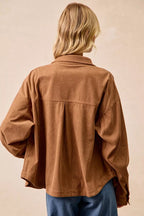 BiBi Corduroy Womens Shacket Camel Relaxed Fit with Back Pleat f5bb12f1a76d40f0a909ac9b4b5b7c64-Max-Origin Trendsi
