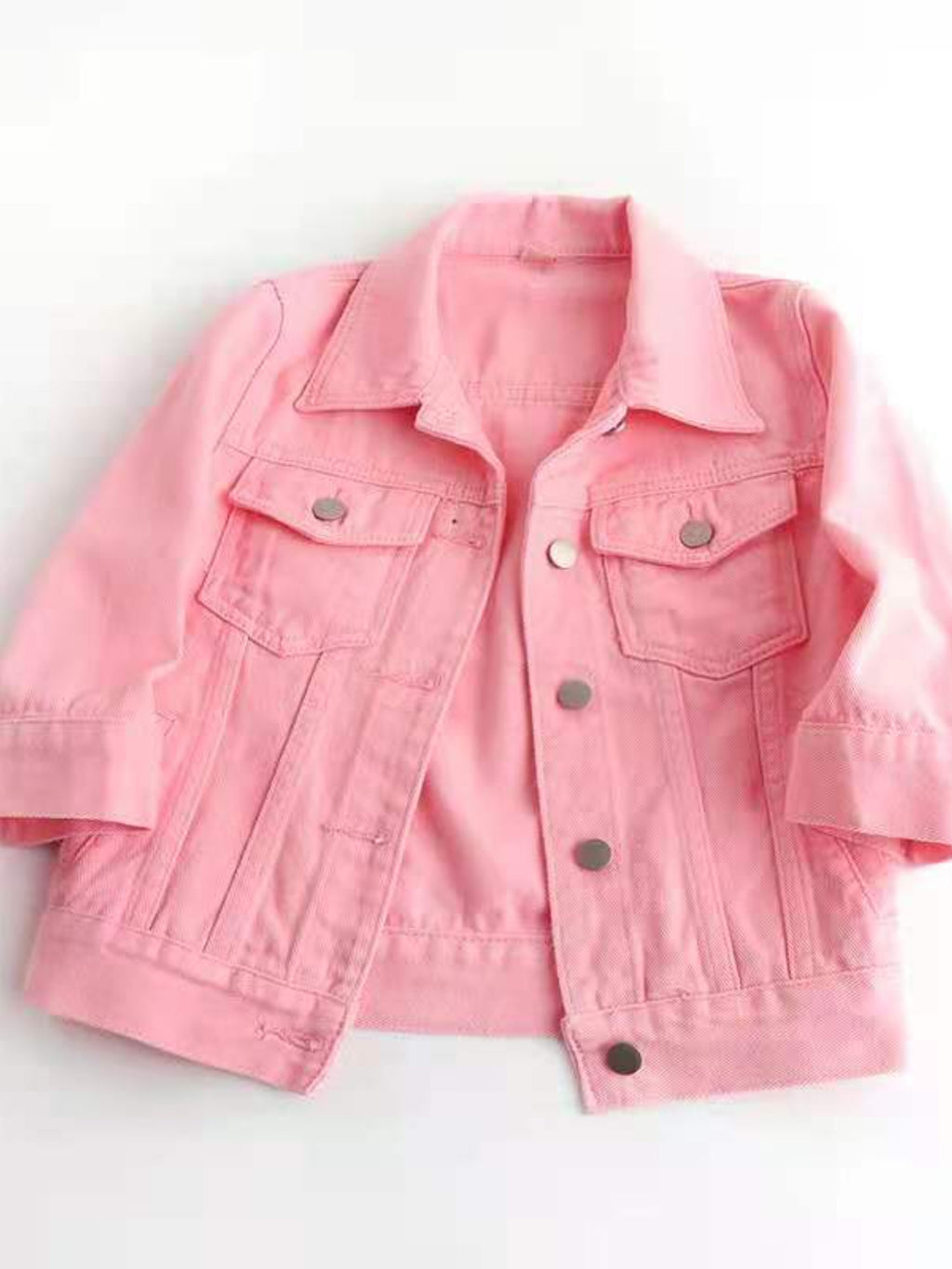 Cropped Denim Jacket Women's Half Sleeve Flap Pockets Plus Sizes S-5XL f5d1ff99-39f0-45ac-86cf-89a0627a01ec-Max Trendsi