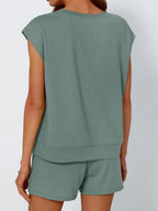Outfit Set Round Neck Cap Short Sleeve Top and Shorts Set f5f12609-8667-481e-b3f4-ff9d3ce029b5-Max-Origin Trendsi