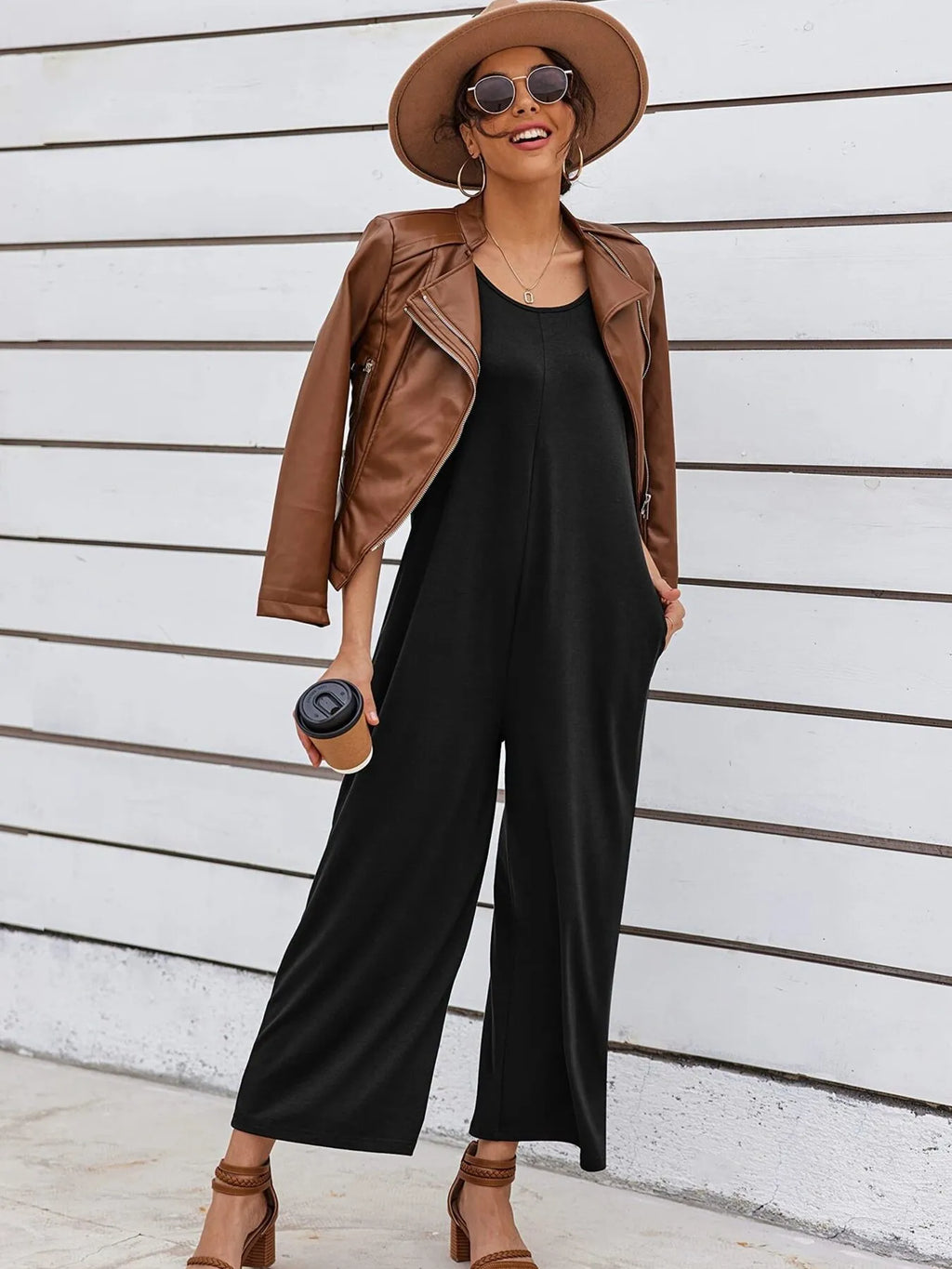 Women's Jumpsuit Sleeveless Wide Leg Casual Loose Overall One-piece f604f40200eb45a192b09b9f0e433a8a-Max-Origin Trendsi