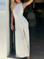 Midi Knit Dress Side Slit Round Neck Sleeveless Soft Acrylic Stretch Solid Style f61ab14b-155f-4d9e-9941-ec3240abfd9f-Max Trendsi