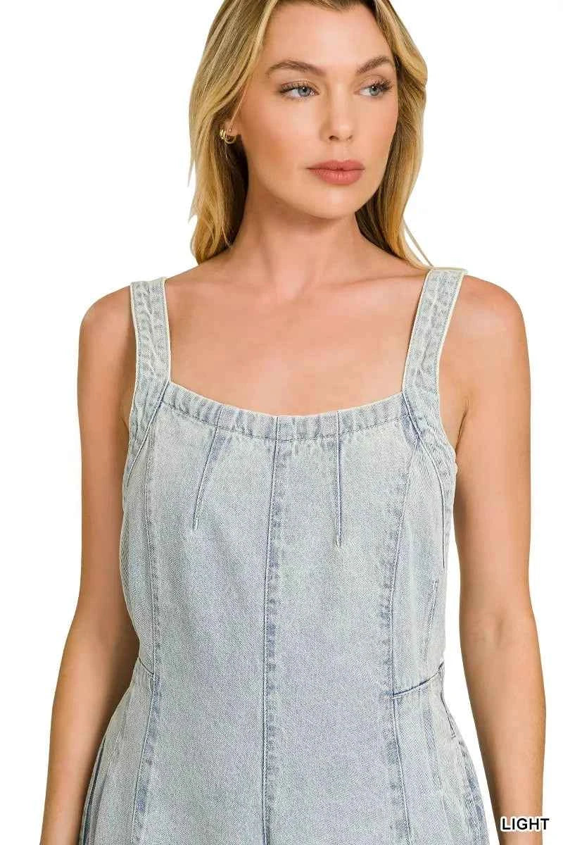 Zenana Denim Overalls Light Washed Wide Leg Cotton Jumpsuit f63d1357d45f482bbc2b8ad3755d06f5-Max-Origin Trendsi