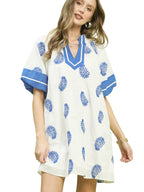Umgee Paisley Embroidered Boho Mini Dress