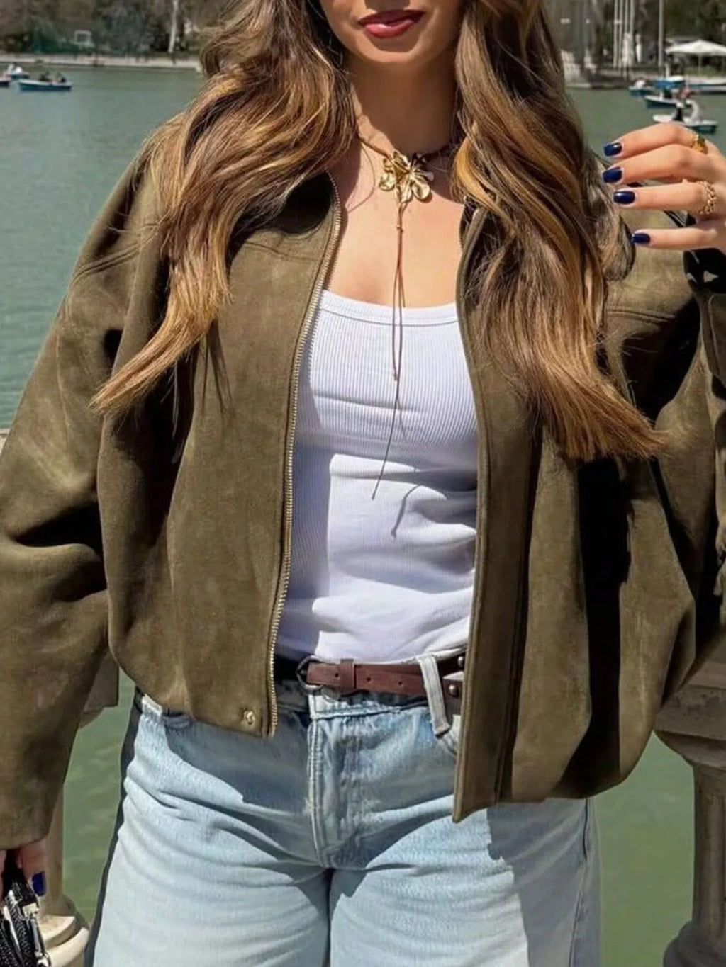 Womens Jacket Oversized Faux Suede Zip Up Long Sleeve Casual Outwear f66ebfff-ca45-4250-b099-59517286aa77-Max-Origin Trendsi