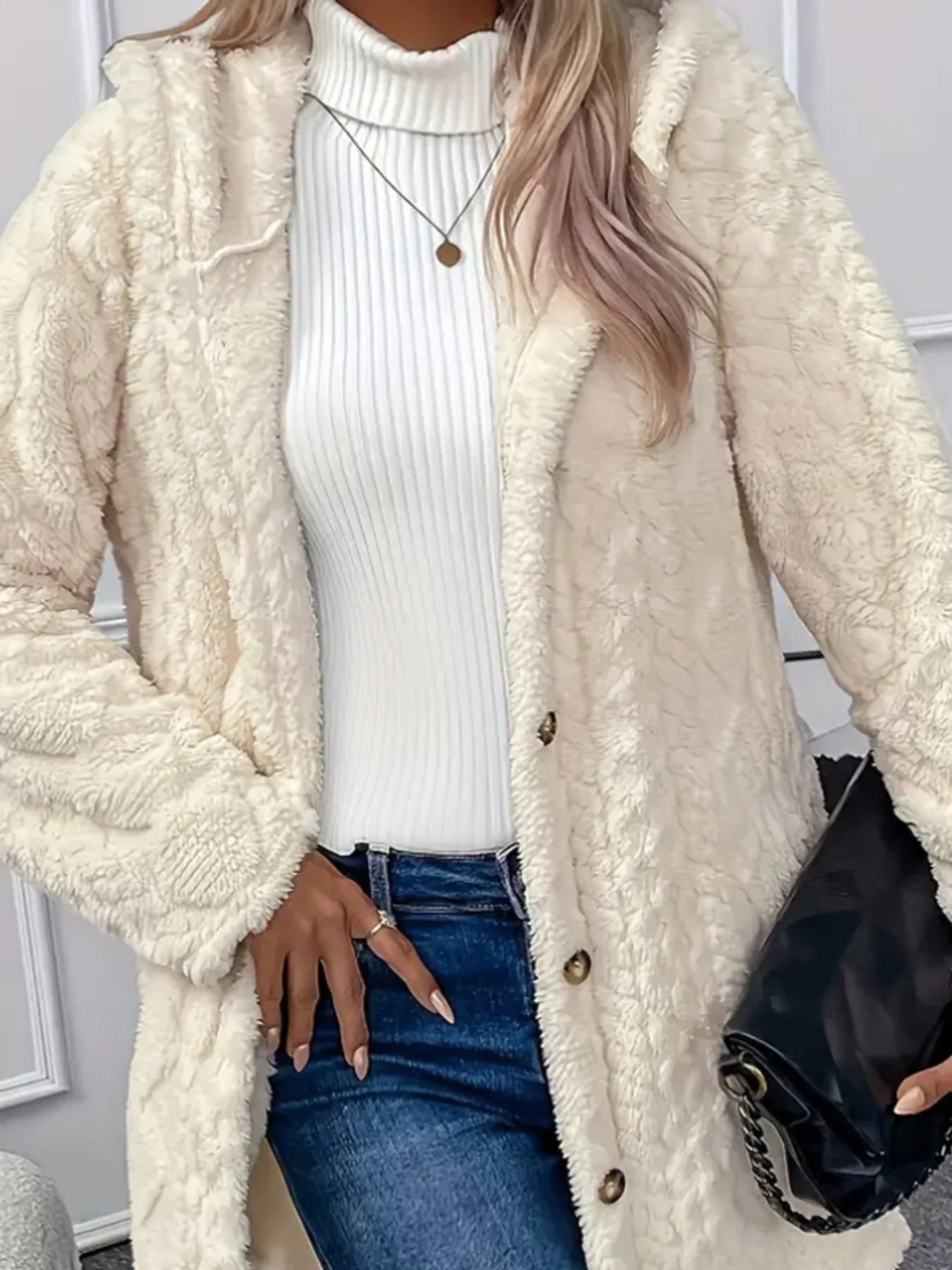 Women's Faux Fur Teddy Coat Hooded Cream with Button Front Thick Outwear f66f7f65e48c4962ad162ebdabd6e193-Max-Origin Trendsi