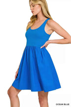 Zenana Combined Knit & Woven Midi Dress
