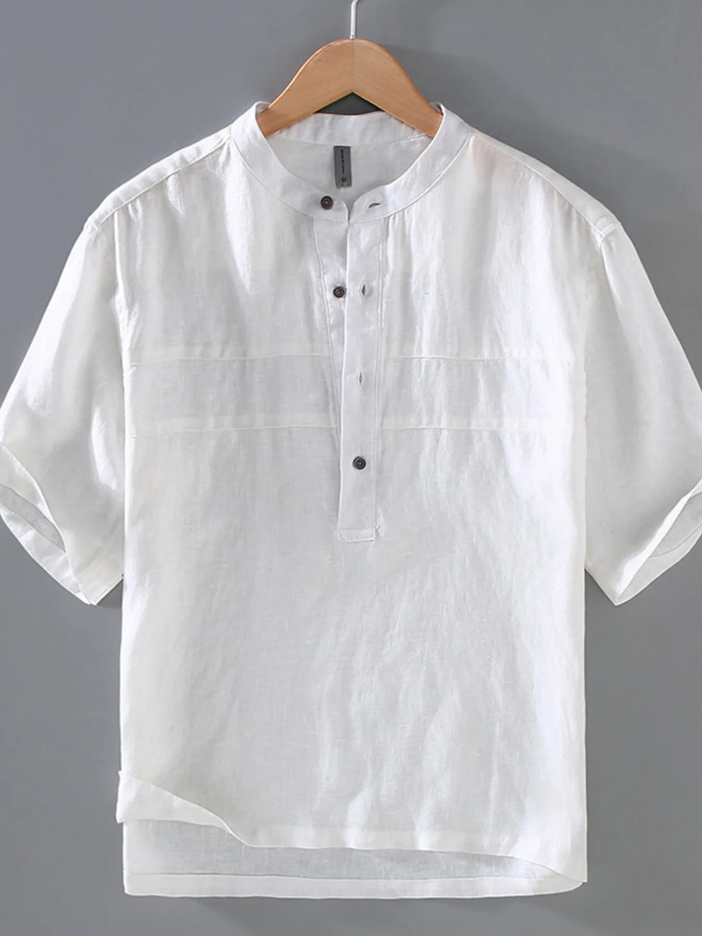 Men's Shirt Button Detail Short Sleeve Lightweight Top White f69043fcba7e4be38638bc6266f4b2f9-Max-Origin Trendsi