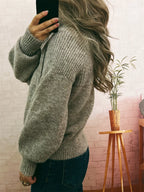 Women's Sweater Ribbed Knit Turtleneck Long Sleeve Pullover f69404cd137a40b2b56847e1a54e93cd-Max-Origin Trendsi